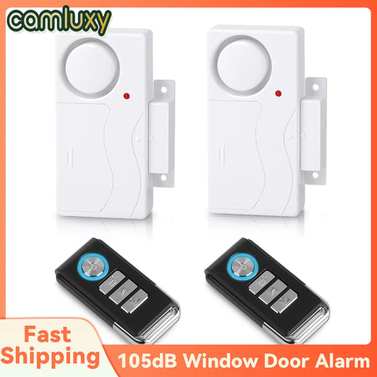 Camluxy 105dB Window Door Alarm Wireless Anti-Theft Remote Control Door and Window Open Closed Security Alarms Sensor Burglar