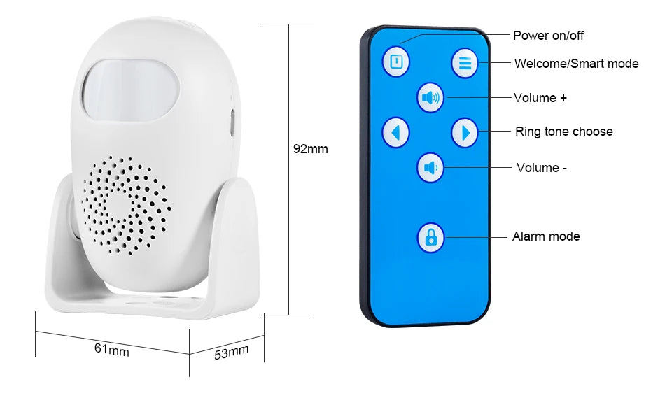 KERUI PIR Motion Detector Security Alarm Detector Anti-theft  Motion Sensor Smart Welcome Doorbell Human Body Detector