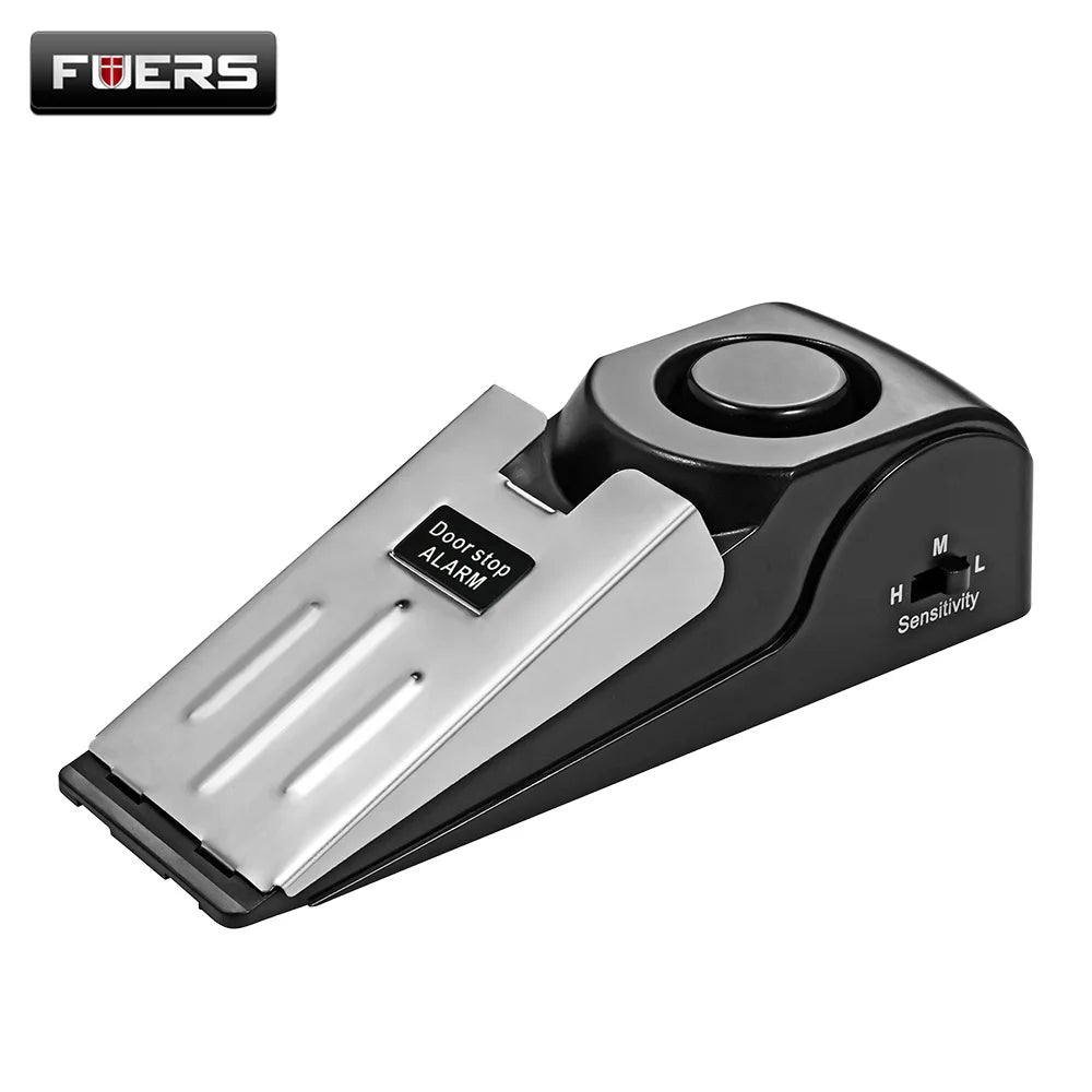 FUERS Wireless Door Stop Alarm System 120dB Loud Home Security Anti-Theft Door Block System Portable Doorstop Preasure Alarm