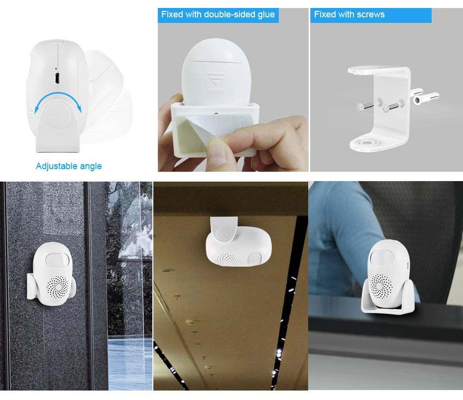 KERUI PIR Motion Detector Security Alarm Detector Anti-theft  Motion Sensor Smart Welcome Doorbell Human Body Detector