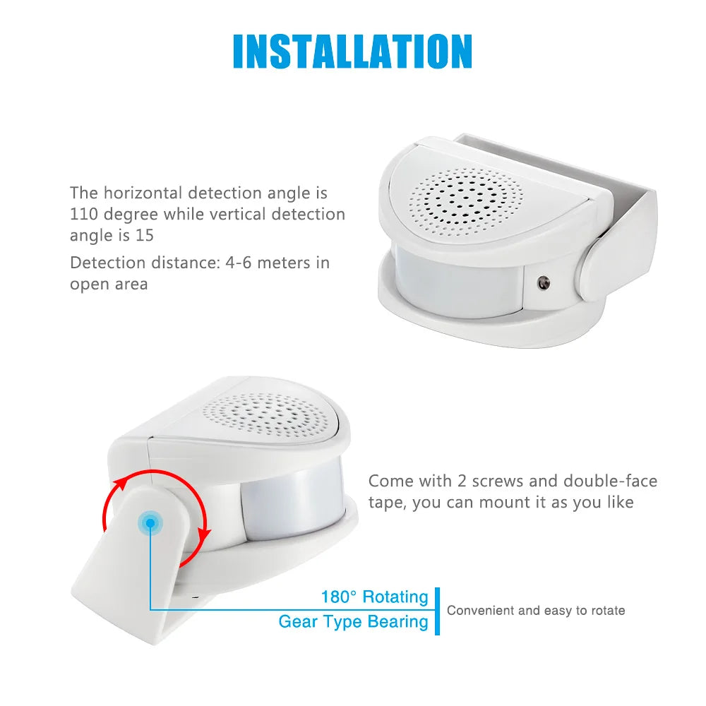 KERUI Wireless Indoor Motion Sensor Doorbell Shop Visitor Alert Chime Alarm Burglar for Business When Entering Door Opens