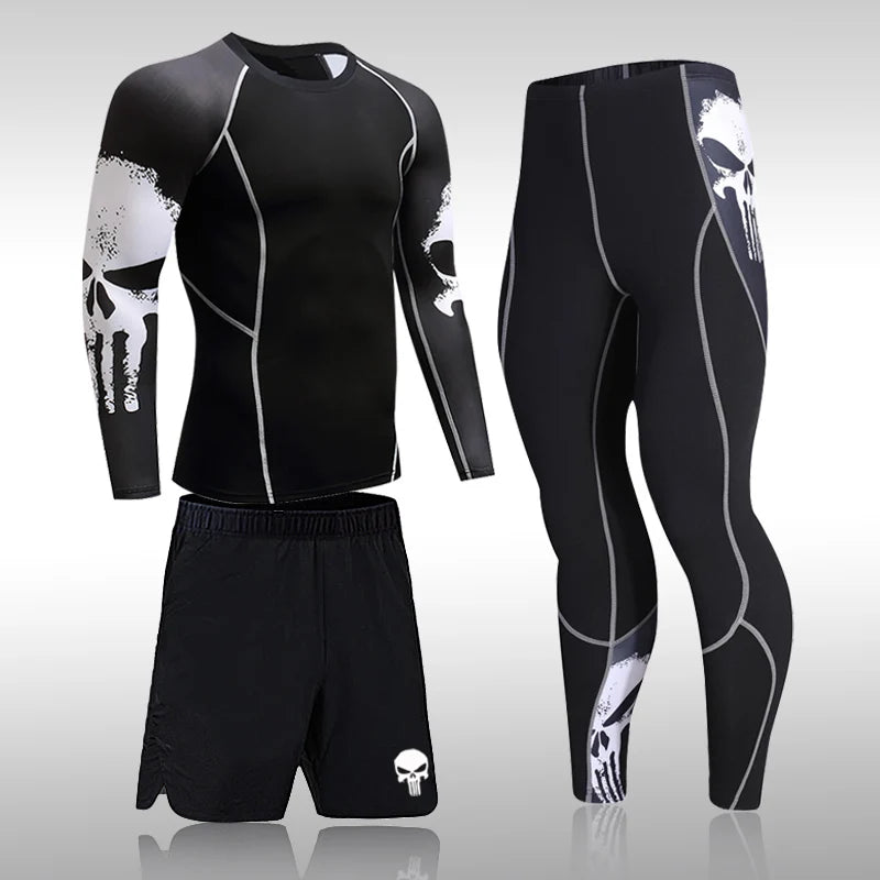 Men's Compression Sportswear Suits Gym Tights Training Clothes Workout Jogging Sports Set Running Rashguard Tracksuit For Men