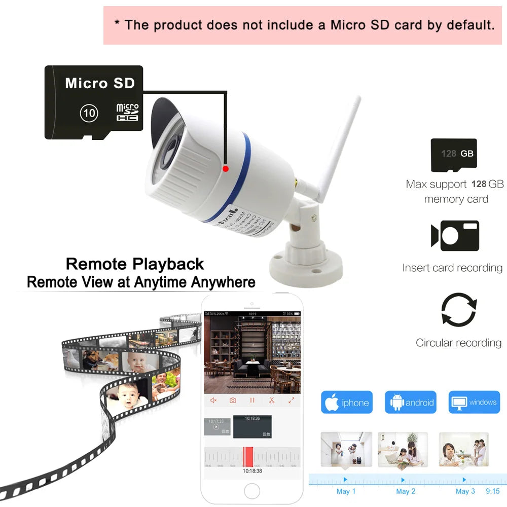 5MP IP Camera Wifi Outdoor Waterproof Security Surveillance Video Camera Wireless Audio Human Body Detection Rtsp Onvif Camhipro