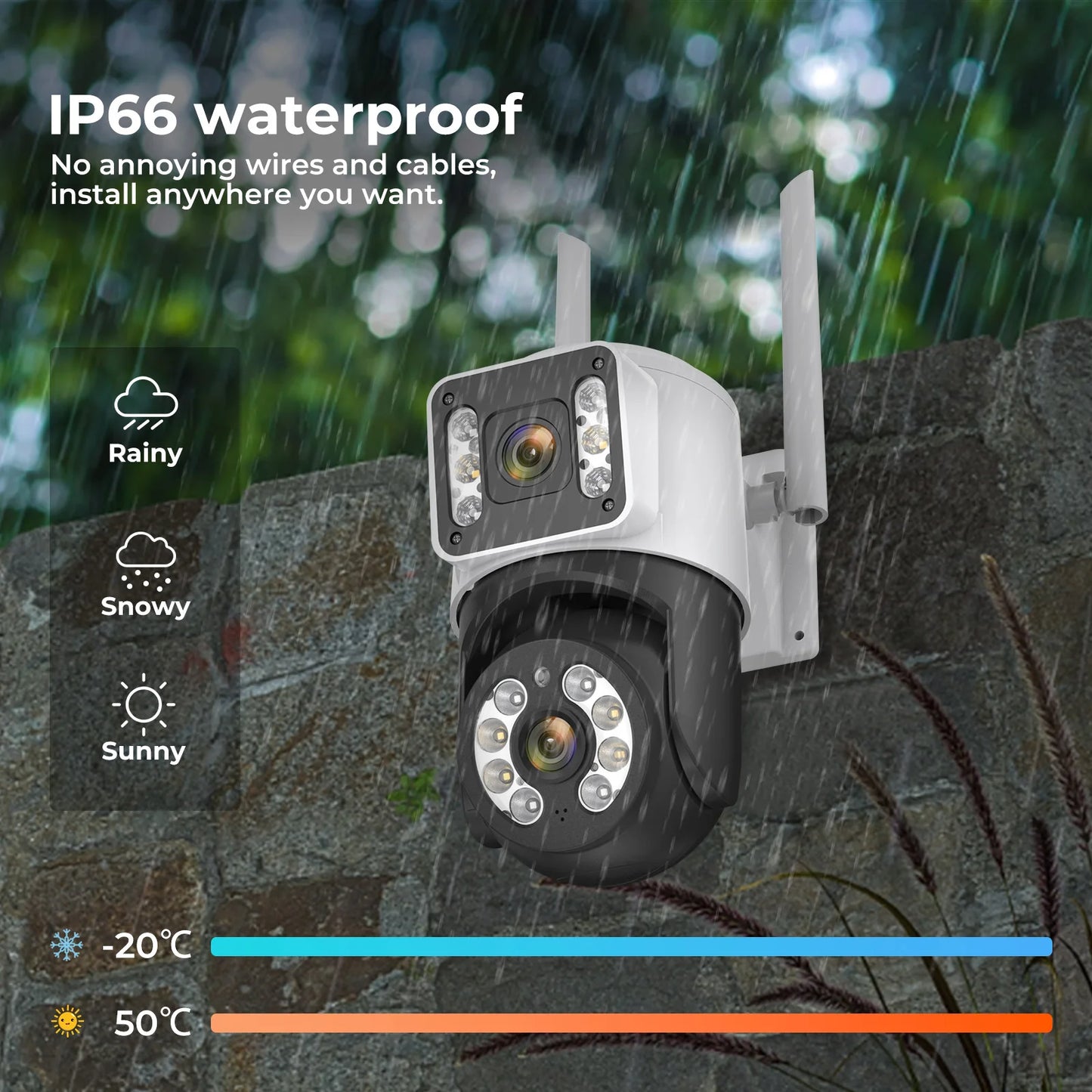 8MP 5G WiFi IP Camera PTZ 4K Dual Lens Human Detect Auto Tracking Surveillance Cameras Outdoor Waterproof Night Vision CCTV