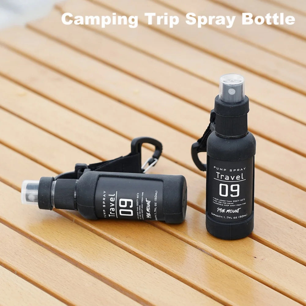 1PC Outdoor Camping Trip Spray Bottle Alcohol Dispenser Bottle Tactical Portable Spray Bottle 50ml Hiking Accessories Black