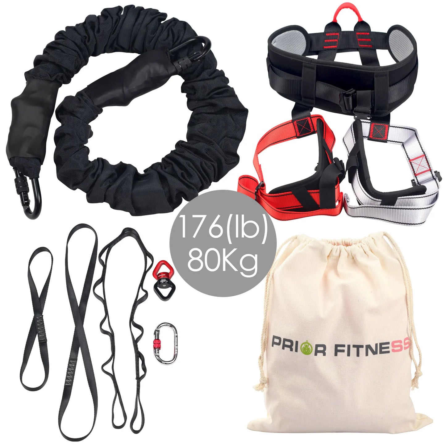 Bungee Fitness Set, 4D Black, Heavy Duty, Anti-Gravity Dance Cord, Dance Home and Gym, Boosts Agility Speed and Balance