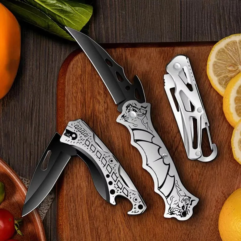 Sharp and high hardness outdoor folding fruit knife, stainless steel knife, mini camping knife self-defense knife