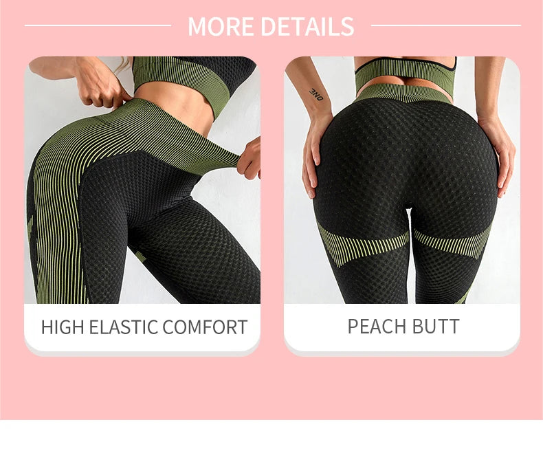 Women 2/3pcs Seamless Workout Outfits Sets Yoga Sportswear Tracksuit Leggings and Stretch Sports Bra Fitness