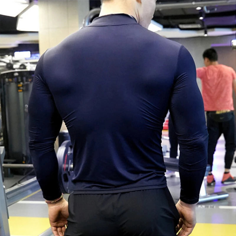 Oversize Men Long Sleeve t Shirt Compression Gym Tshirts Man Quick Dry Sport Running Shirt Training Fitness Top Gym Clothing 8XL