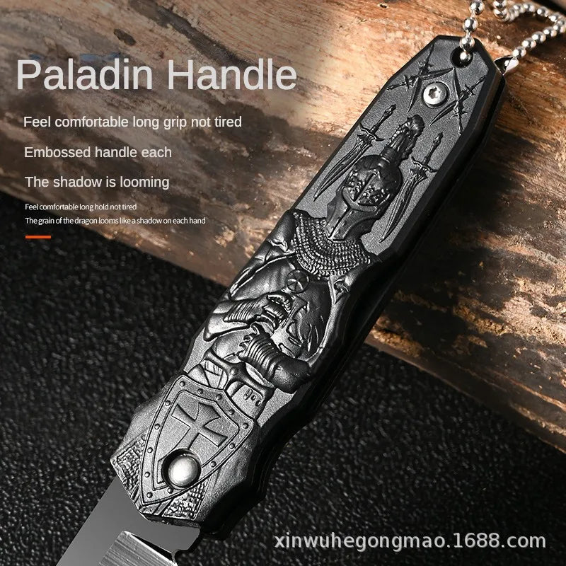 Outdoor Survival Folding Art Embossing Handle Collectible Pocket Camping Knife