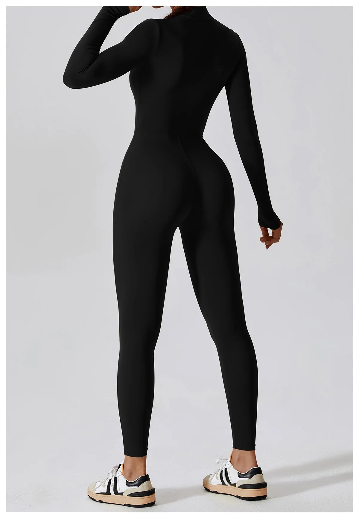 Women Yoga Jumpsuit Fitness Sports Suit Zipper Elastic One-Piece Bodysuits Gym Long Sleeve Gym Runing Push Up Workout Sportwear