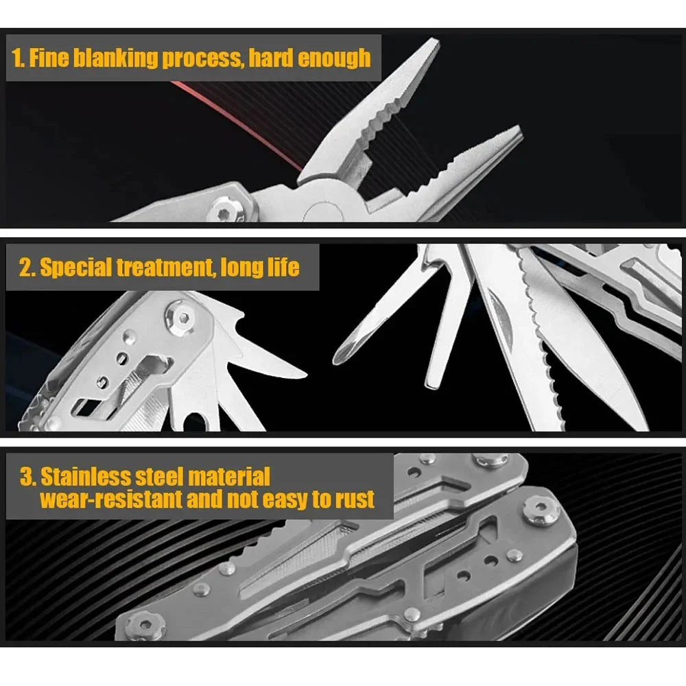 Multi-tool Pocket Knife Pliers Folding Mini Portable Fold Outdoor Tactical Hunting Survival Rescue Repair Tool Multipurpose