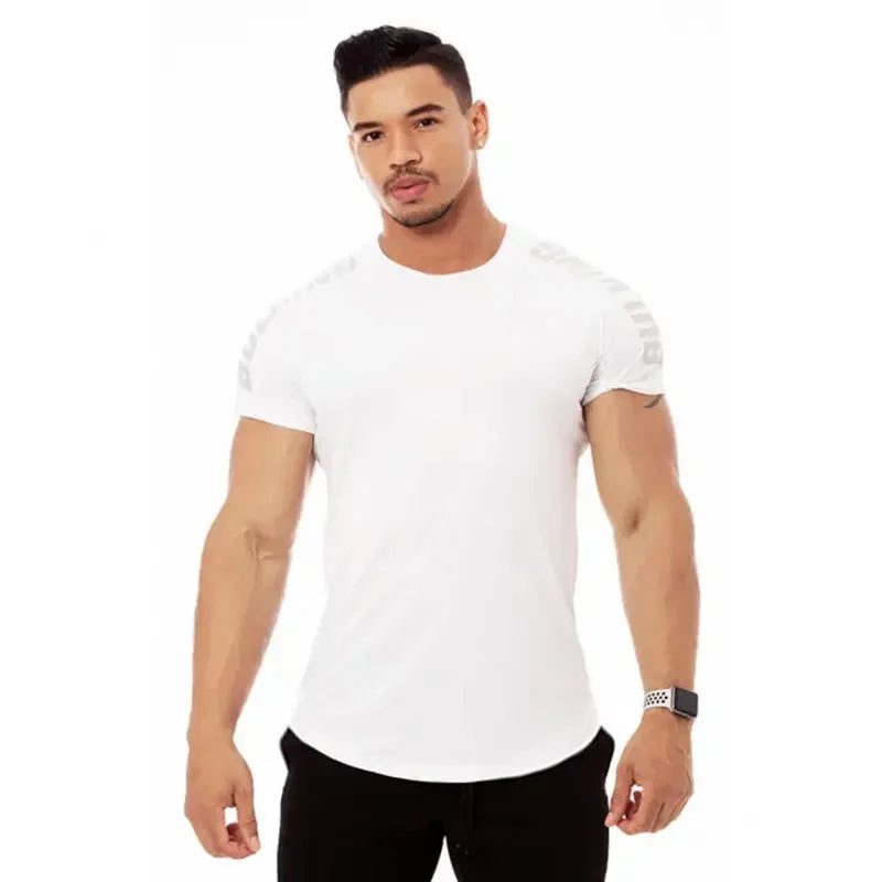 2024 Men Running Sports T-shirt Training Quick Dry Tight Short Sleeves Shirt Bodybuilding compress Fitness Tee Tops men Clothing