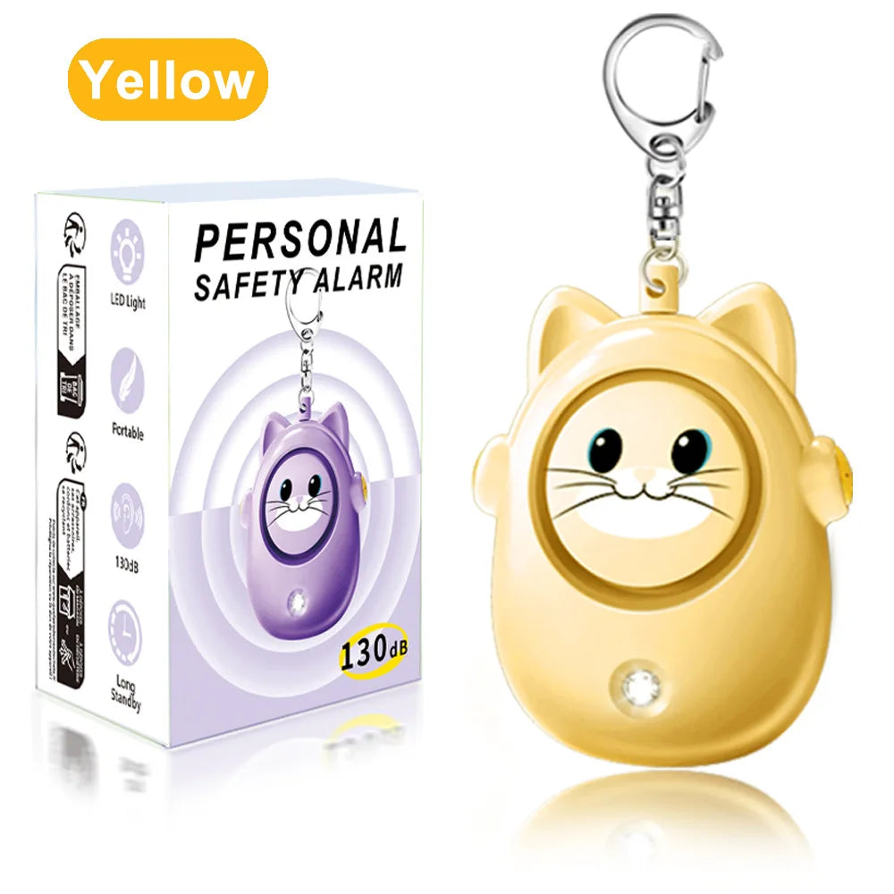 H8 2024 New Cute Cat Personal Alarm, Women's Anti-wolf Artifact, Outdoor Children's and Women's Emergency Self-defense Keychain