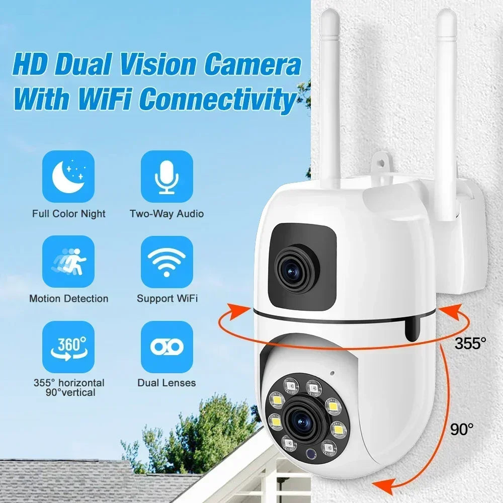 4K 8MP WiFi Camera IP Camera Dual Lens WiFi Surveillance Cameras Outdoor Security Protection Auto Tracking CCTV PTZ Cam YI IOT