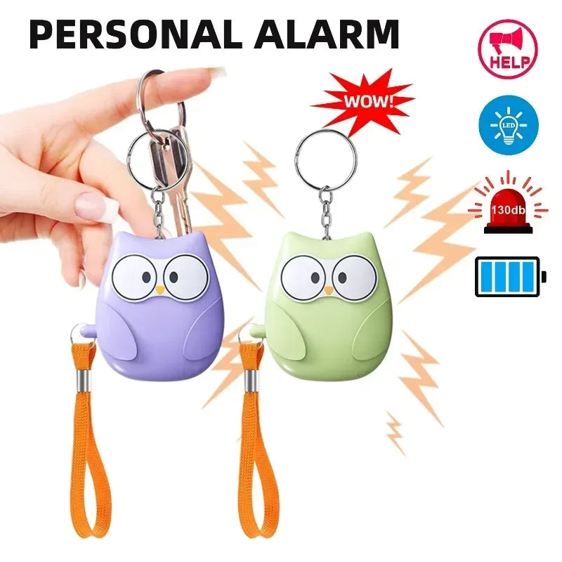 Cute Owl Self Defense Alarm 130db Personal SelfDefense Alarm for Girl Child Women Security Protect Alert Personal Keychain Alarm