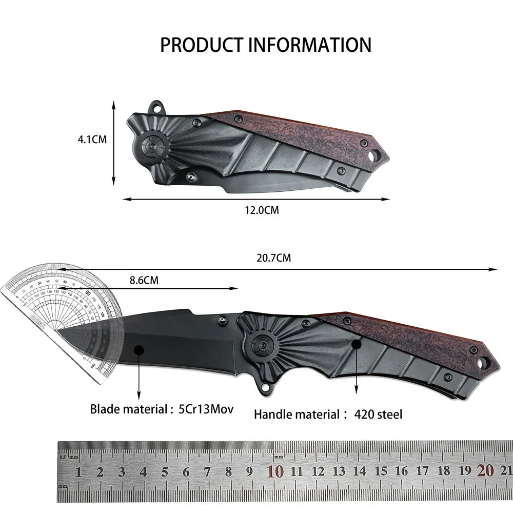 BN 368 Folding Knife 5Cr13Mov Blade Black 420 Steel Handle Outdoor High Quality Pocket Knife Survival Camping Hunting Tool