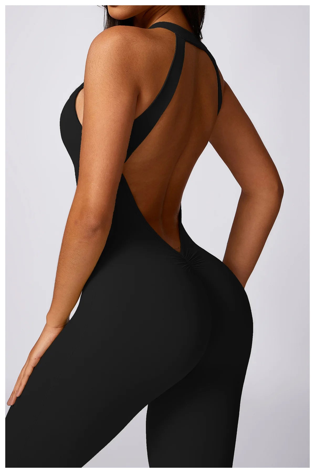 V Back Jumpsuit Women Backless Sports Bodysuits Female Rompers Quick Drying Yoga Clothes Sleeveless One-piece Suit Women Workout