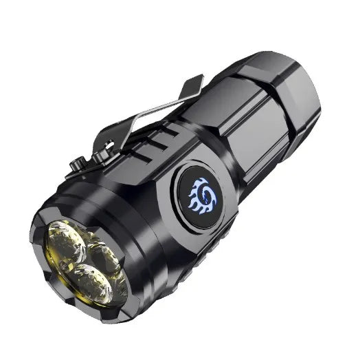 Three-Eyed Monster Mini Flash Super Power Flashlight Flashlight Strong Light Rechargeable Super Bright, Portable Lighting