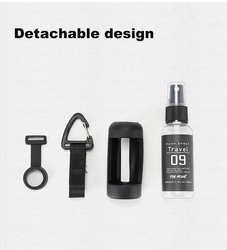 1PC Outdoor Camping Trip Spray Bottle Alcohol Dispenser Bottle Tactical Portable Spray Bottle 50ml Hiking Accessories Black