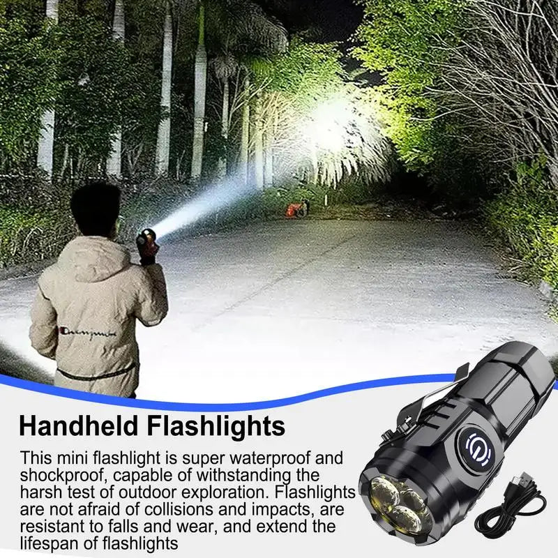 Powerful Mini LED Flashlight Super Bright Pocket Torch Rechargeable Waterproof Hiking Camping Flash