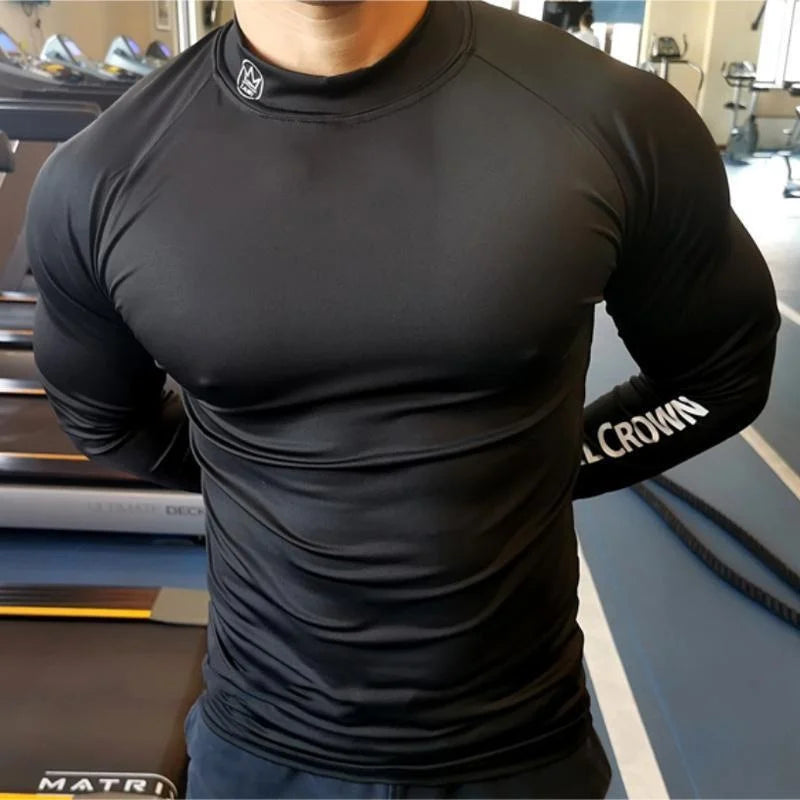 New Running T-shirt Men's Long Sleeve Compression Shirt Gym Training Top Man Bodybuilding Workout Clothing