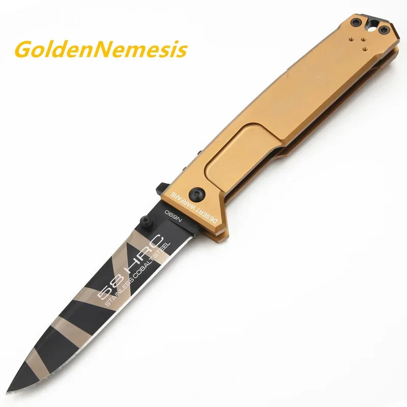 NEMESIS-Goddess folding knife Field hunting knife Portable self-defense knife Emergency rescue tool Sharp slicing knife Fruit