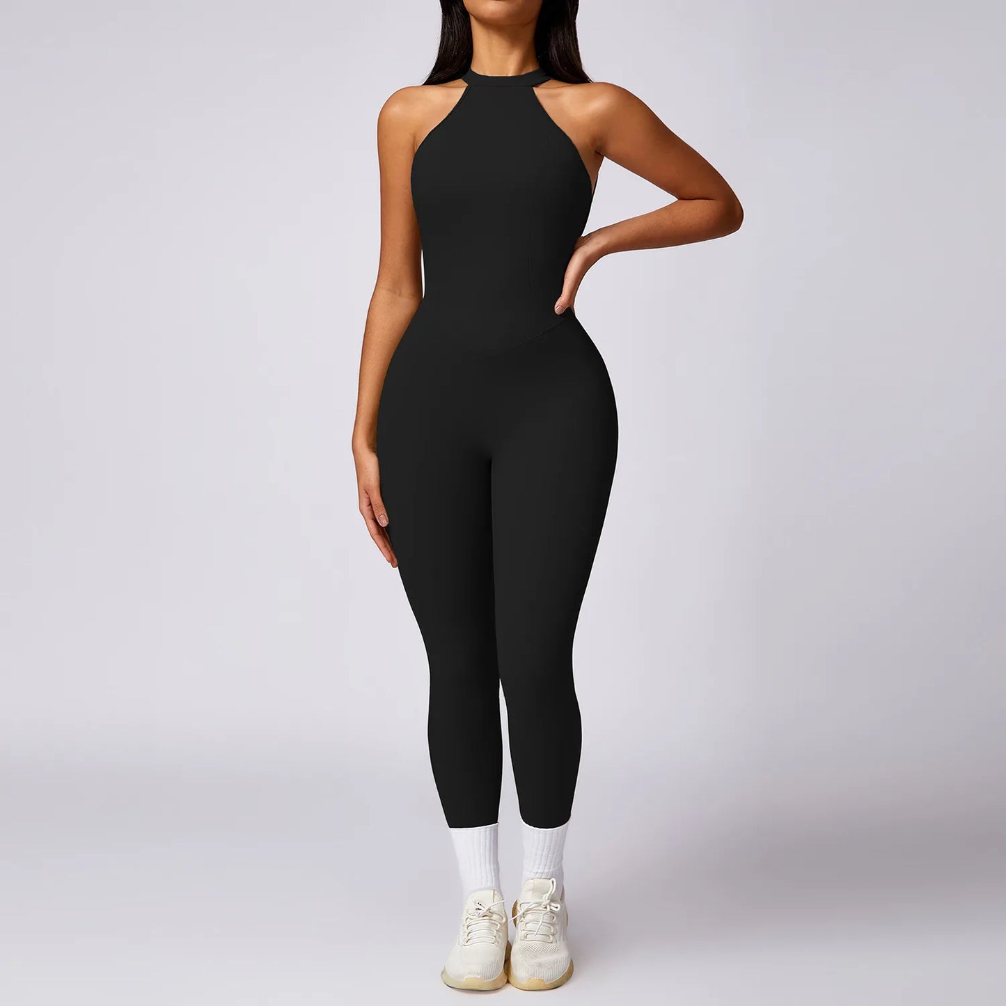 V Back Jumpsuit Women Backless Sports Bodysuits Female Rompers Quick Drying Yoga Clothes Sleeveless One-piece Suit Women Workout