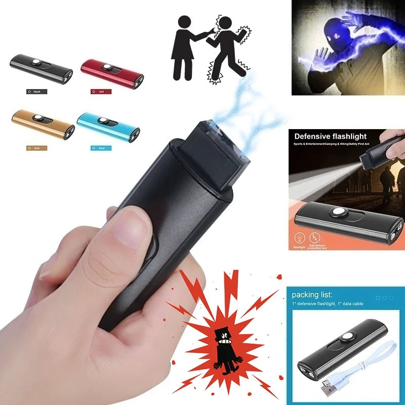 Rechargeable Lithium Battery Flashlight - USB Hidden Self-Defense Keychain, Women's Safety