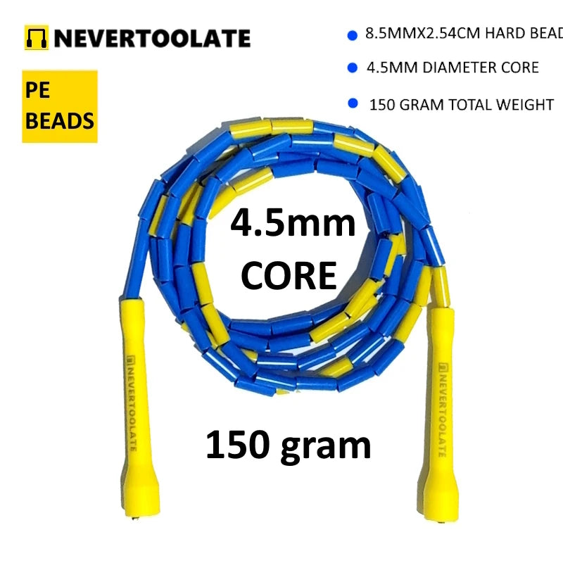 NEVERTOOLATE same quality as ELEVATE FREESTYLE RHEA hard bead beaded fitness freestyle skipping jump rope 1 inch straight beads