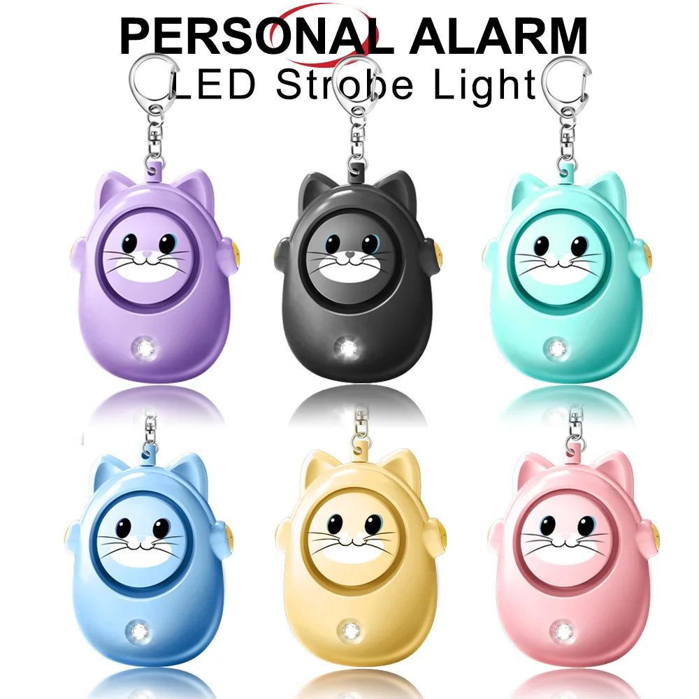 H8 2024 New Cute Cat Personal Alarm, Women's Anti-wolf Artifact, Outdoor Children's and Women's Emergency Self-defense Keychain