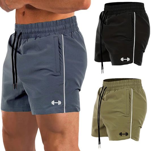 Summer sports shorts men's slim outdoor running quick-drying three-point pants thin zipper pocket training fitness shorts