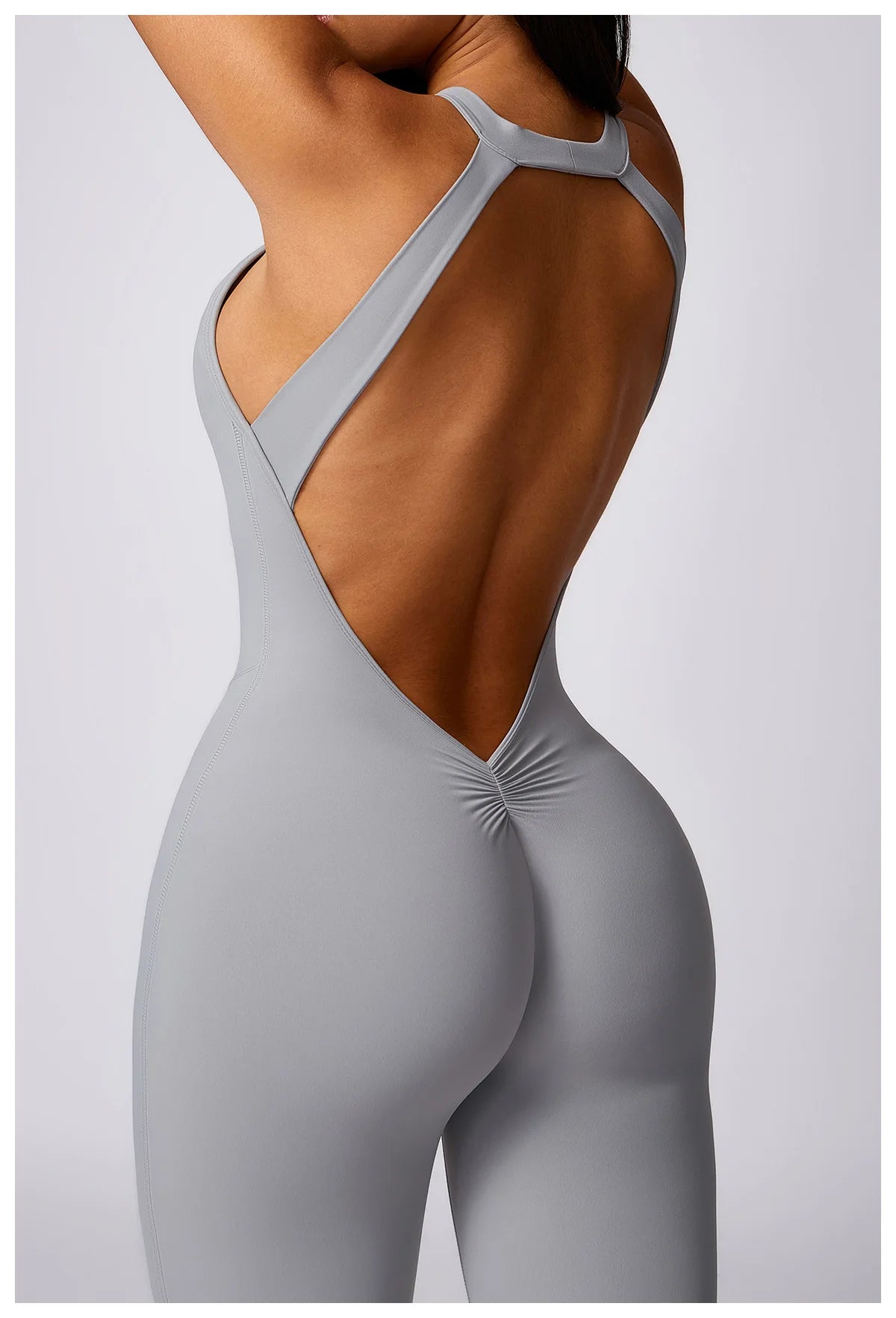 V Back Jumpsuit Women Backless Sports Bodysuits Female Rompers Quick Drying Yoga Clothes Sleeveless One-piece Suit Women Workout