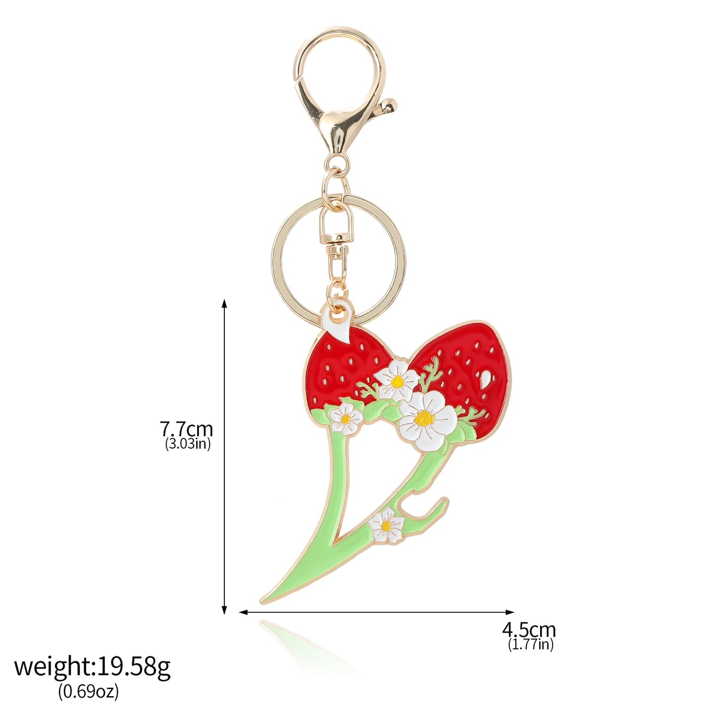 Self Defense Strawberry Keychain Fashion Bag Charm Keychain Safety for Women Accessories