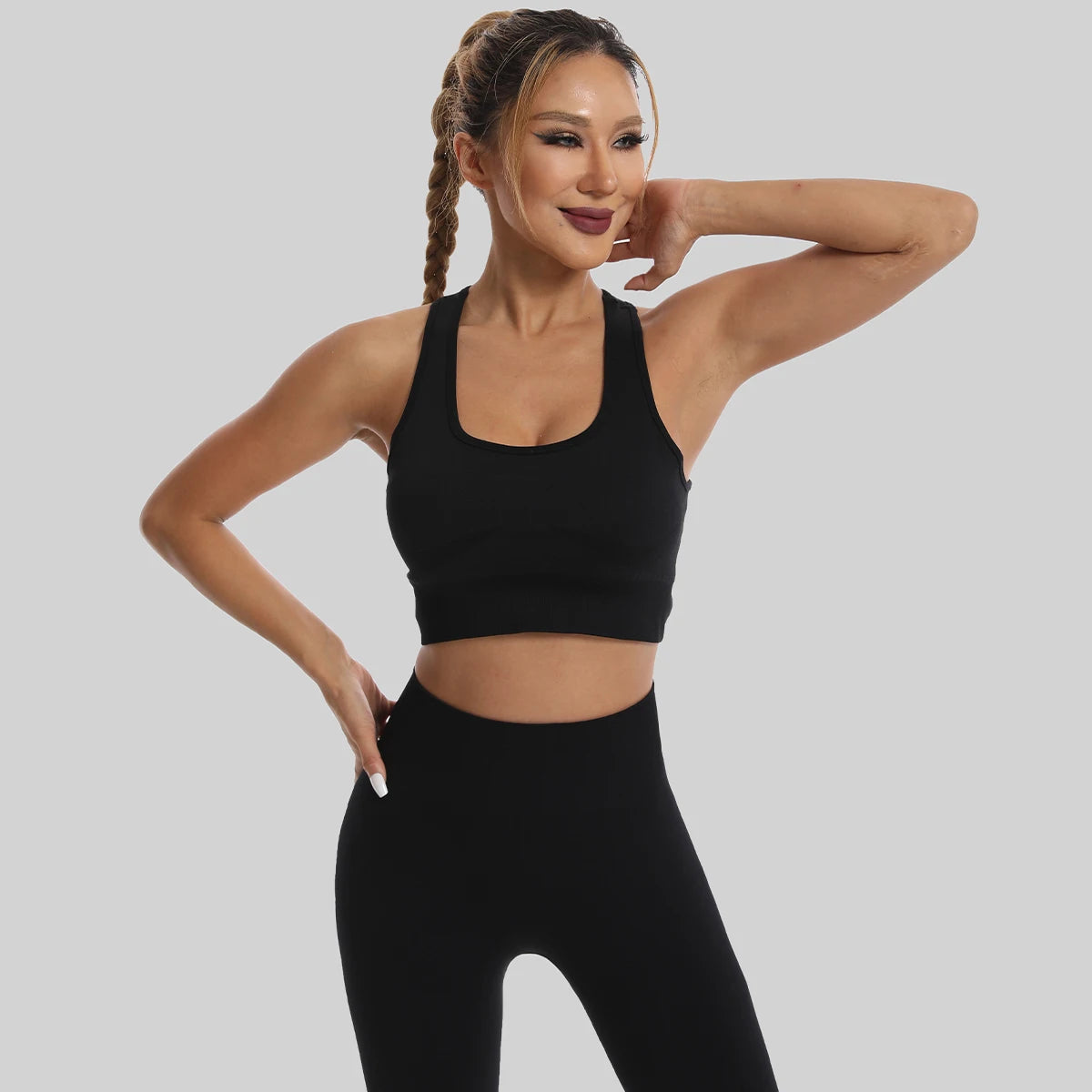 Seamless High Waist Leggings Tracksuit for Women, Yoga Sets, Sportswear, Workout, Sports Bra, Gym Clothing