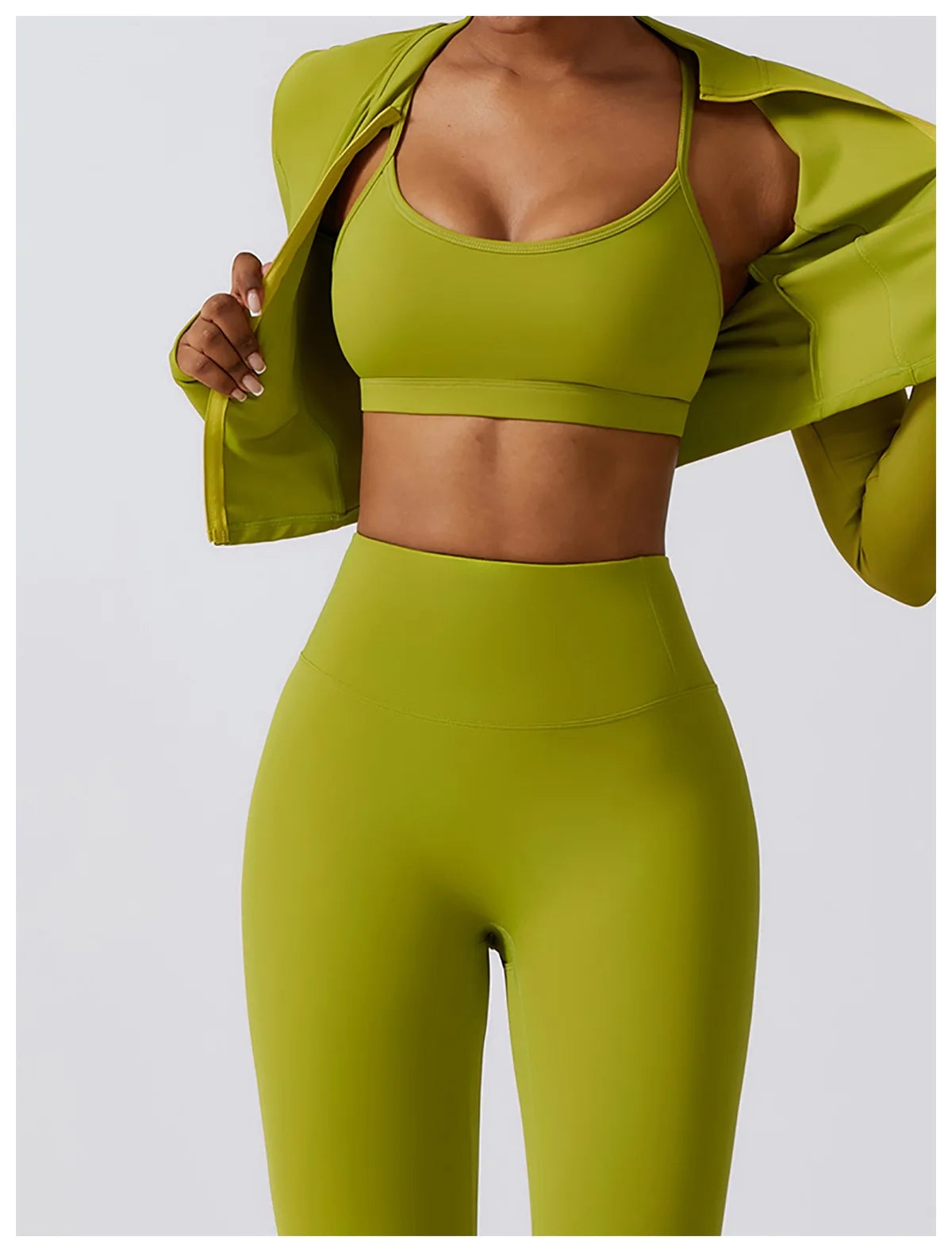 Sportswear Yoga Set Women's Workout Clothes Athletic Wear Sports Gym Legging Seamless Fitness Bra Crop Top Long Sleeve Yoga Suit