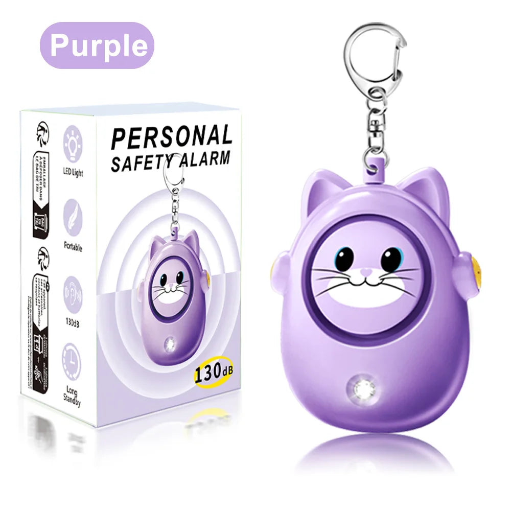 H8 2024 New Cute Cat Personal Alarm, Women's Anti-wolf Artifact, Outdoor Children's and Women's Emergency Self-defense Keychain