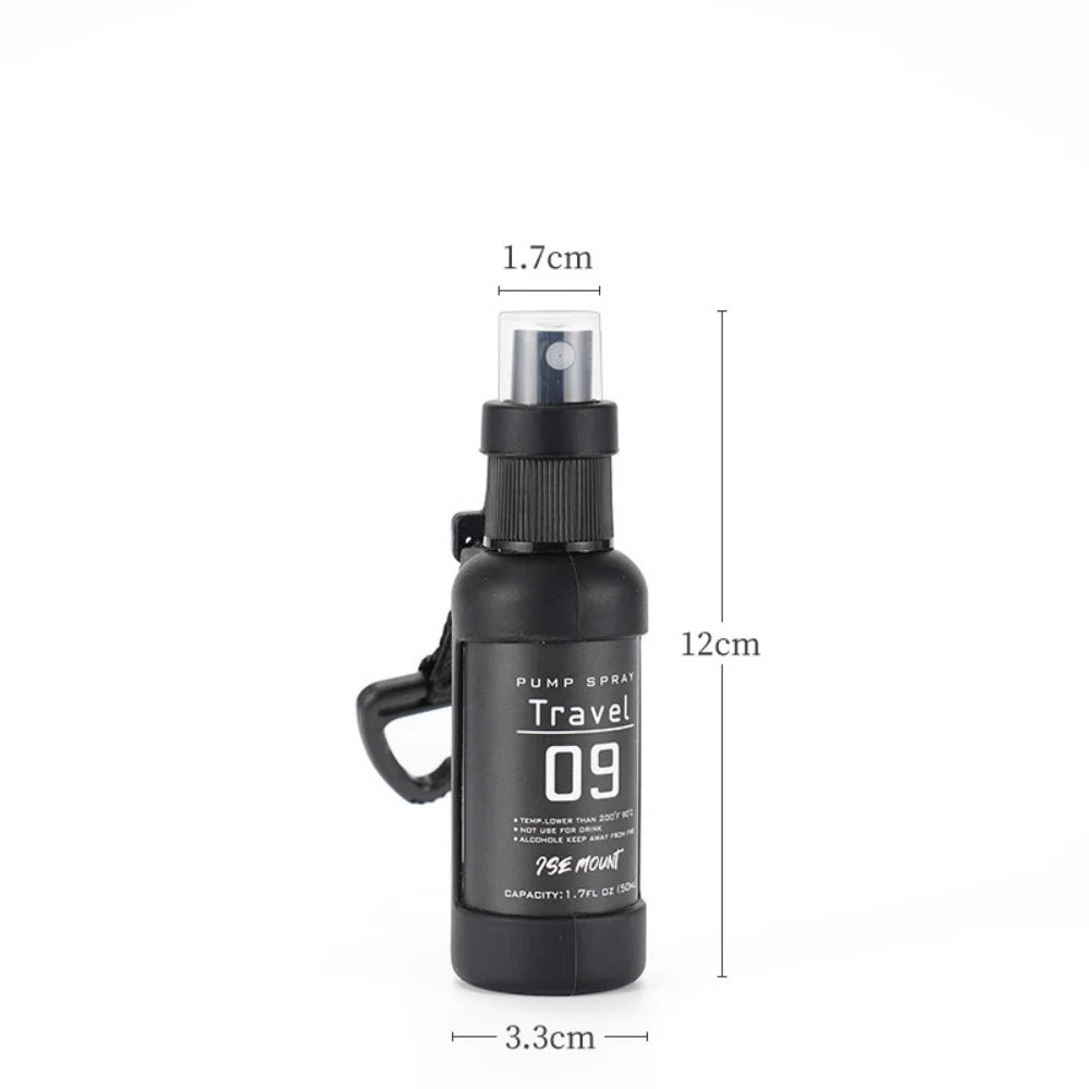 1PC Outdoor Camping Trip Spray Bottle Alcohol Dispenser Bottle Tactical Portable Spray Bottle 50ml Hiking Accessories Black