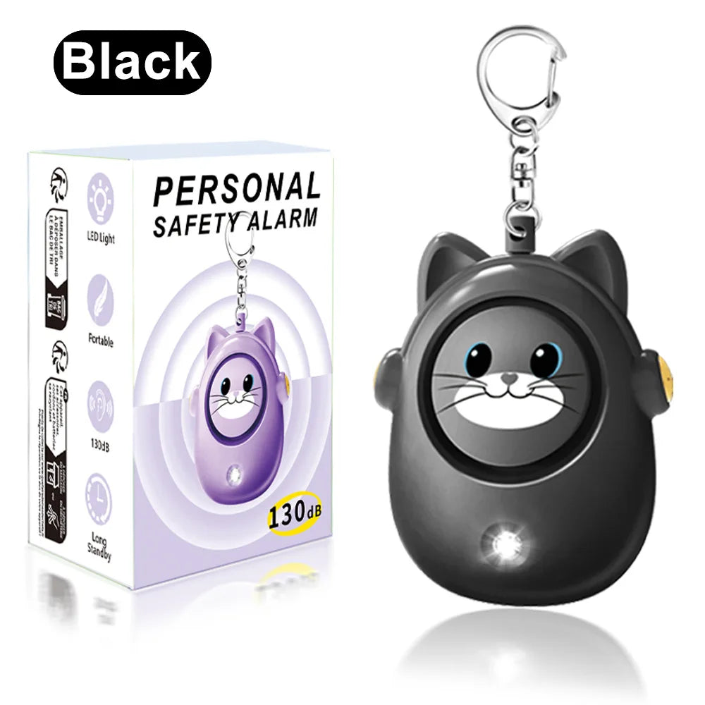 H8 2024 New Cute Cat Personal Alarm, Women's Anti-wolf Artifact, Outdoor Children's and Women's Emergency Self-defense Keychain