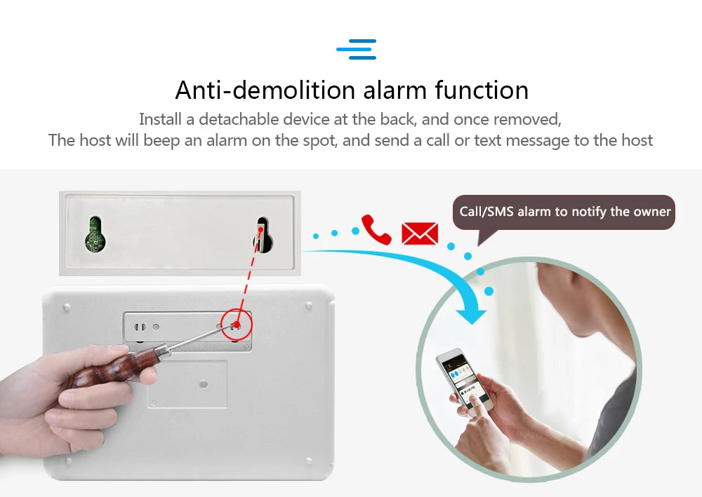 MULO Alarm System For Home Burglar Security 433MHz GSM  Home alarm Wireless PG103 WiFi Alarma Tuya Smart App Work With Alexa