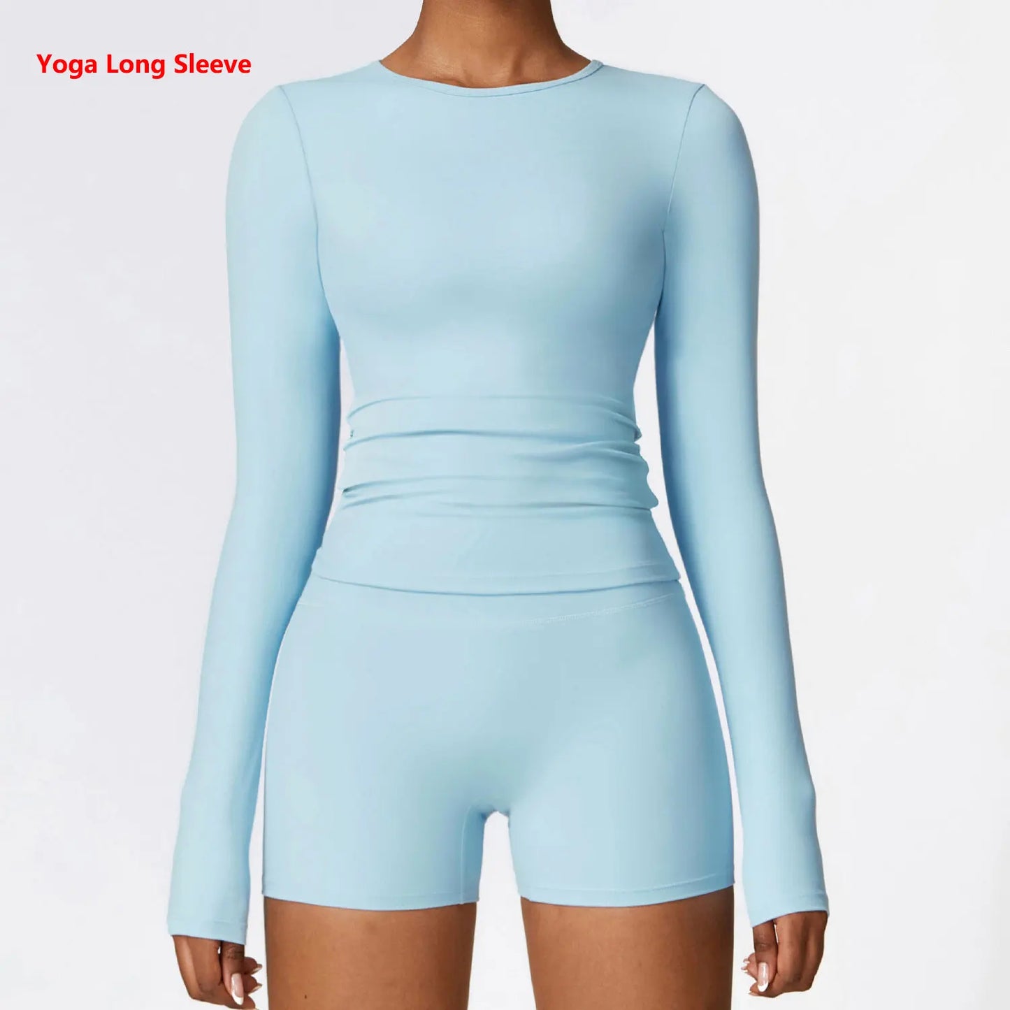 Women's Quick Dry Breathable Yoga Long Sleeves Crop Top Round Neck Sports Top Gym Fitness Workout Sexy Running Long Sleeves