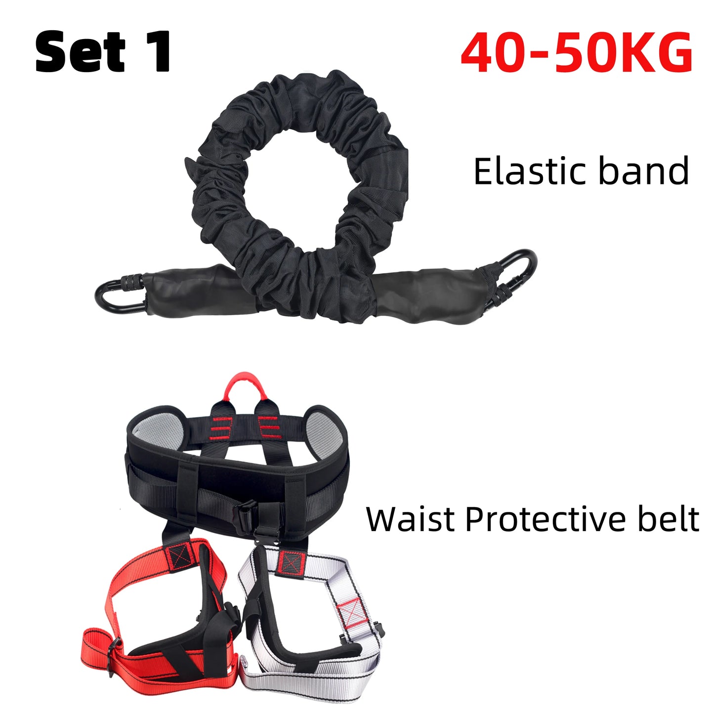 Bungee Fitness Set, 4D Black, Heavy Duty, Anti-Gravity Dance Cord, Dance Home and Gym, Boosts Agility Speed and Balance