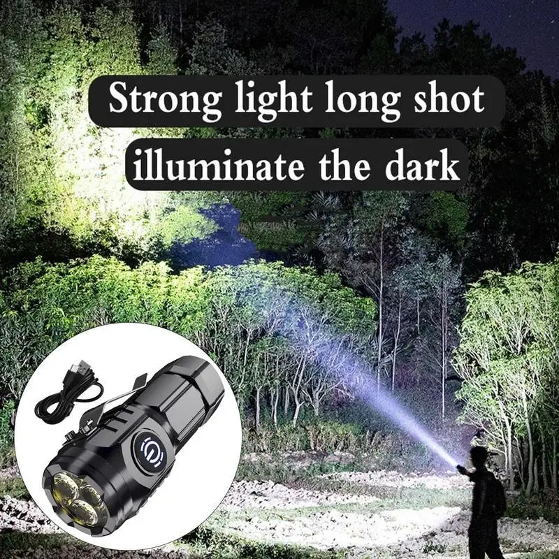 Powerful Mini LED Flashlight Super Bright Pocket Torch Rechargeable Waterproof Hiking Camping Flash