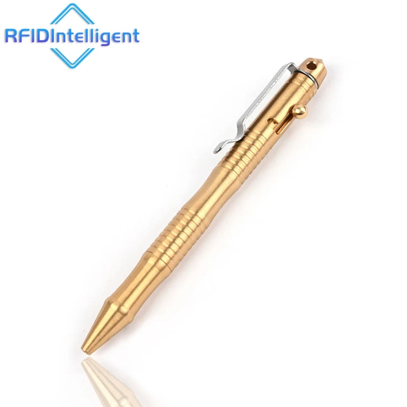 High Quality Brass Self-Defense Tactical Pen Bolt Switch Ball Point Writing Pen Emergency Window Breaker Survival Supplies