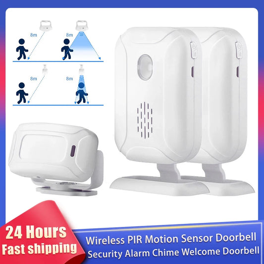 Motion Sensor Doorbell Wireless PIR Motion Sensor Detector Security Alarm Chime Welcome Welcome Visitor Bell For Store