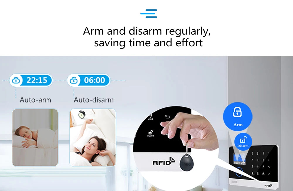 MULO Alarm System For Home Burglar Security 433MHz GSM  Home alarm Wireless PG103 WiFi Alarma Tuya Smart App Work With Alexa