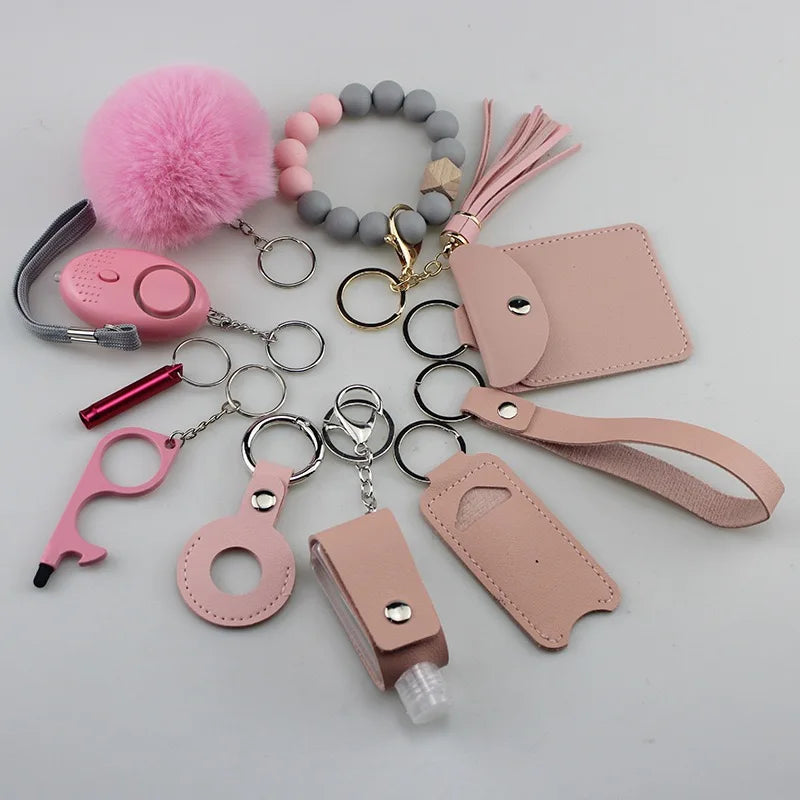 Safety Keychain Full Set, Self Defense Security Keychain Set With Personal Alarm Protective Keychain Accessories For Women Girls