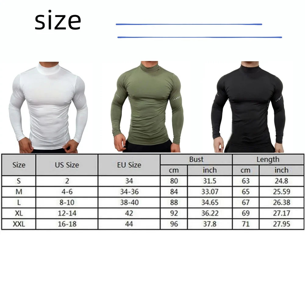 Compression Shirts Men Athletic Long Sleeve T Sirt Man Workout T Shirt UV Sun Protection Outdoor Active Top