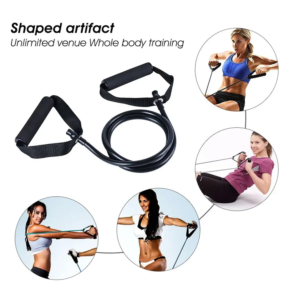 Rubber Resistance Bands with Handle Fiteness Pull Rope Home Workout 5 Level Yoga Tension Bands Women Men Strength Training