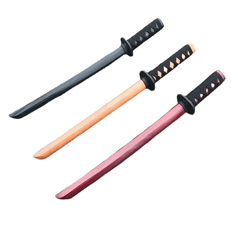 Aikido Wooden Sword Martial Arts Weapon Self Defence Stick Kung Fu Samurai Training Sword Katana with Bag Japanese Ninja Knife